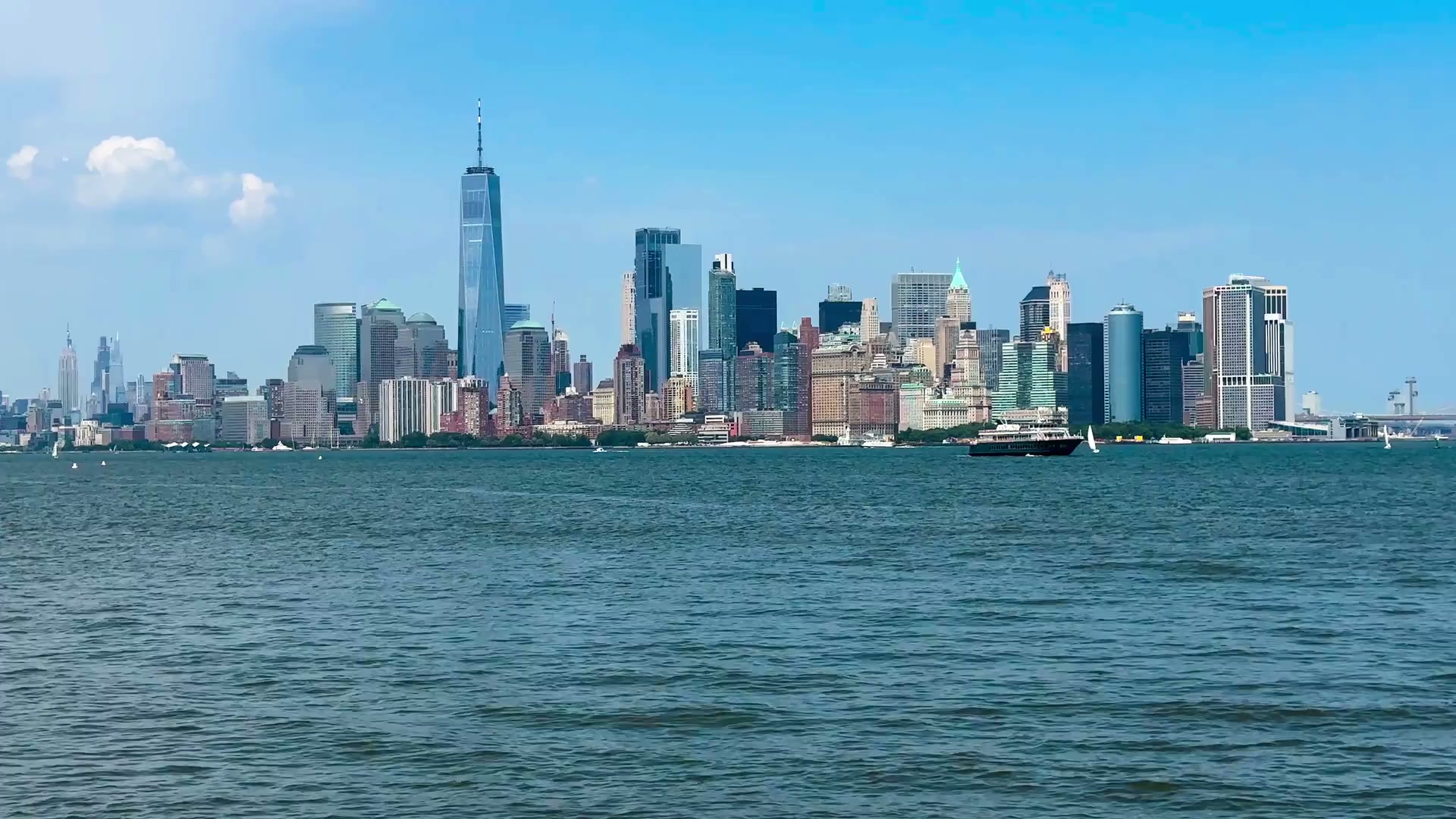 Manhattan skyline aerial view